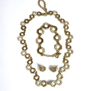 Gold Plated Fashion Jewelry Set With Cubic zirconia